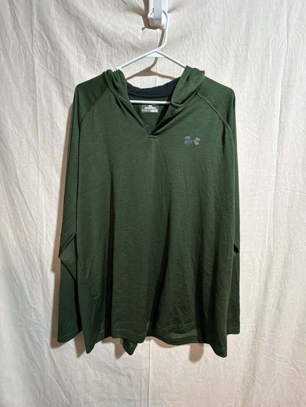 Under Armour HeatGear Loose Green Long Sleeve Hoodie Men's Size XL